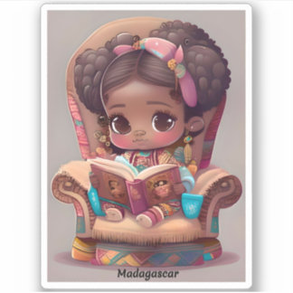 Meisjes van de Wereld Lezen - Madagaskar Sticker