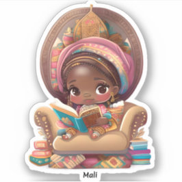 Meisjes van de Wereld Lezen - Mali Sticker