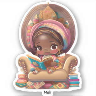 Meisjes van de Wereld Lezen - Mali Sticker