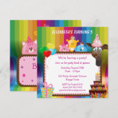 Meisjes van fijne en kleurrijke dieren kaart (Voorkant / Achterkant)