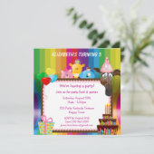 Meisjes van fijne en kleurrijke dieren kaart (Staand voorkant)