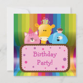 Meisjes van fijne en kleurrijke dieren kaart (Achterkant)