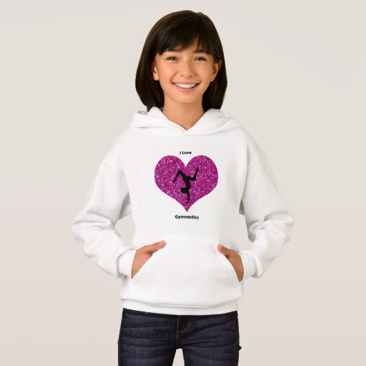 Meisjes van Glitter Heart T-Shirt (Voorkant volledig)
