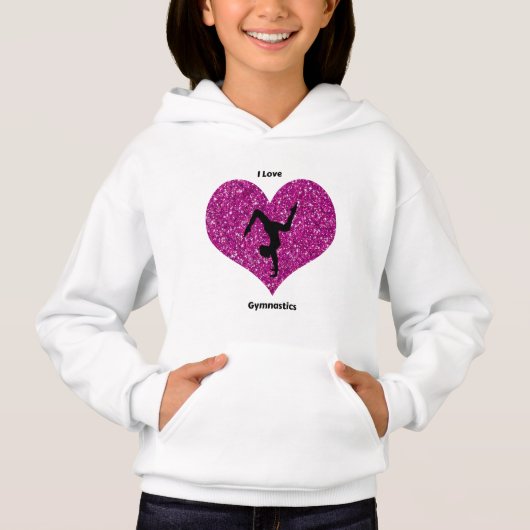 Meisjes van Glitter Heart T-Shirt (Voorkant)