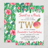 Meisjes van het zoete strand 2e verjaardag kaart (Voorkant / Achterkant)