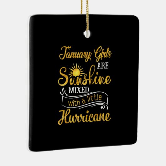 Meisjes van januari zijn zonneschijn gemengd klein keramisch ornament (Rechts)