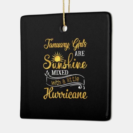 Meisjes van januari zijn zonneschijn gemengd klein keramisch ornament (Links)