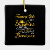 Meisjes van januari zijn zonneschijn gemengd klein keramisch ornament (Voorkant)