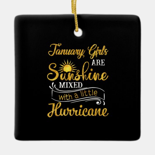 Meisjes van januari zijn zonneschijn gemengd klein keramisch ornament (Voorkant)