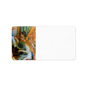 Meisjes van Pierre Renoir aan de Piano Etiket