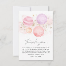 Meisjes van rond bedankkaart