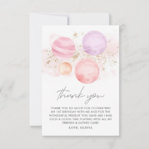 Meisjes van rond bedankkaart