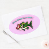 Meisjes vangen meer vis ovale sticker (Envelop)