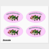 Meisjes vangen meer vis ovale sticker (Vel)