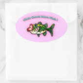 Meisjes vangen meer vis ovale sticker (Tas)