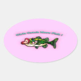 Meisjes vangen meer vis ovale sticker