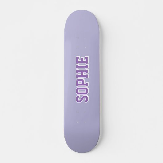 Meisjes Varsity Paarse Skateboard Persoonlijke Naa (Voorkant)