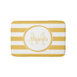 Meisjes, vast gele strepen met monocgrambenaming badmat
