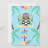 Meisjes veelkleurige Aloha Luau verjaardagsuitnodi Kaart (Achterkant)