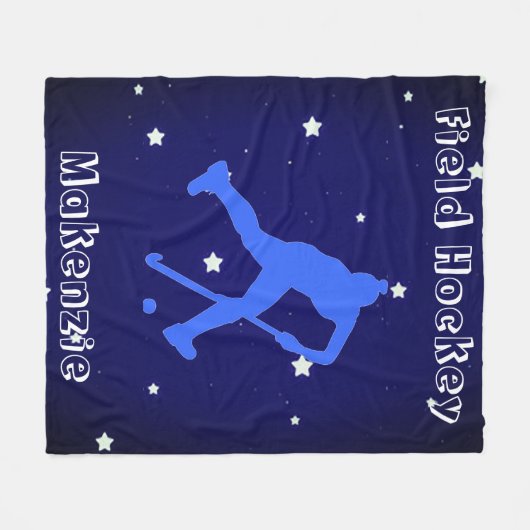 Meisjes Veldhockey gepersonaliseerde fleece deken (Voorkant (Horizontaal))