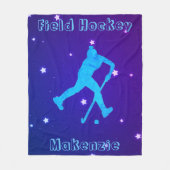 Meisjes Veldhockey gepersonaliseerde fleece deken (Voorkant)