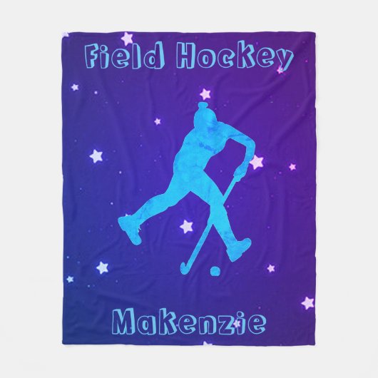 Meisjes Veldhockey gepersonaliseerde fleece deken (Voorkant)