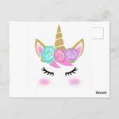 Meisje's Verjaardag Eenhoorn Thema Dank u Briefkaart (Achterkant)