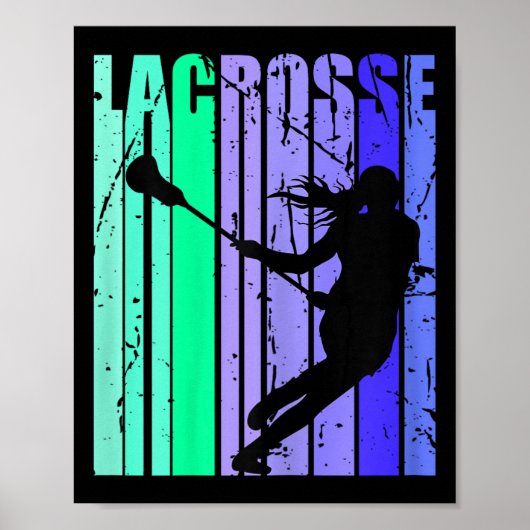 Meisjes Verjaardag Lacrosse Retro Sticks Lacrosse  Poster (Voorkant)