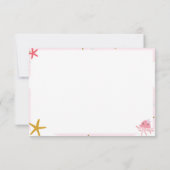 Meisjes verjaardag - Mermaid Shells - Hartelijk da Bedankkaart (Achterkant)