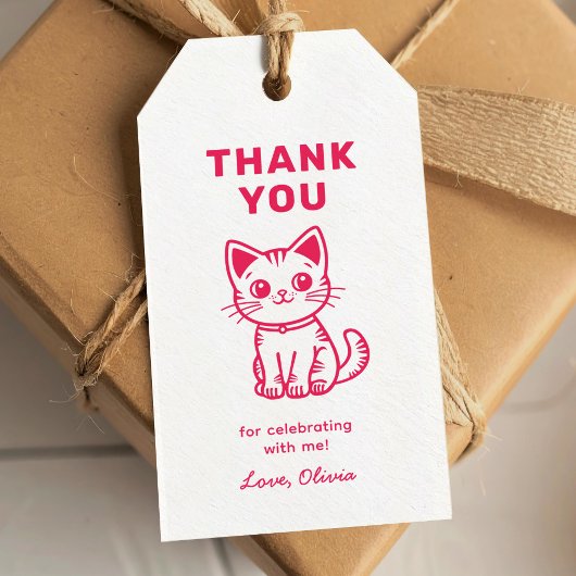 Meisje's verjaardag met aangepaste kleuren schatti cadeaulabel