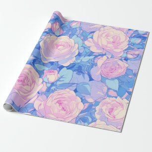 Meisje's Verjaardag Pastel Lofi Bloemen Wrapping P Cadeaupapier
