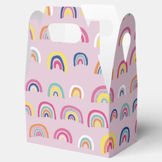 Meisjes Verjaardag Roze Rainbow Bedankdoosjes (Geopend)