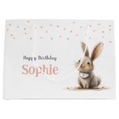 Meisjes Verjaardag Schattige Bunny Groot Cadeauzakje (Voorkant)