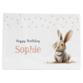 Meisjes Verjaardag Schattige Bunny Groot Cadeauzakje (Achterkant)