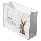 Meisjes Verjaardag Schattige Bunny Groot Cadeauzakje (Voorkant Gekanteld)