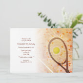 Meisjes Verjaardag Tiny Hearts Tennisfeest Kaart (Staand voorkant)