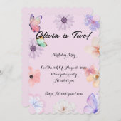 MEISJES VERJAARDAG UITNODIGING (Voorkant / Achterkant)