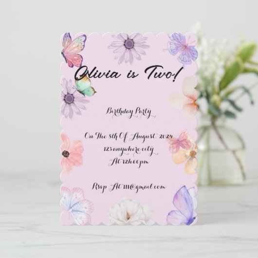 MEISJES VERJAARDAG UITNODIGING (Staand voorkant)