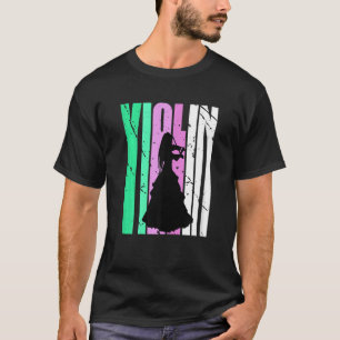 Meisjes Verjaardags Viool Lover Retro Coach Vrouw T-shirt