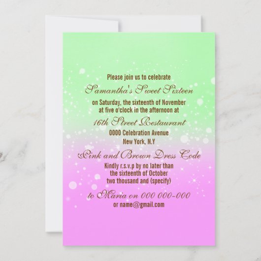 Meisjes verjaardagscadeau snoep 16 kaart (Achterkant)