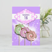 Meisjes verjaardagscadeau snoep 16 kaart (Staand voorkant)