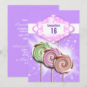 Meisjes verjaardagscadeau snoep 16 kaart (Voorkant / Achterkant)
