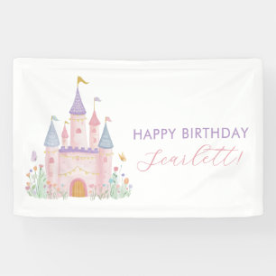Meisjes Verjaardagsfeest Banner Prinses Pastel Kas
