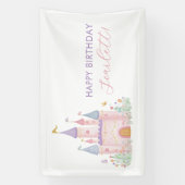 Meisjes Verjaardagsfeest Banner Prinses Pastel Kas (Verticaal)