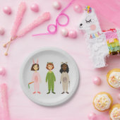 Meisjes verjaardagsfeest schattige pajama-sleepove papieren bordje (Feest)