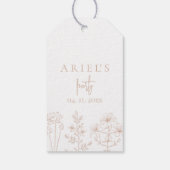 Meisjes verjaardagsfeestje bloemen elegant eenvoud cadeaulabel (Achterkant)