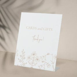 Meisjes verjaardagsfeestje bloemen elegant eenvoud reclamebord met voetstuk