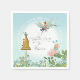 Meisjes Verjaardagsfeestje Fairy Garden Bloemen Th Servetten