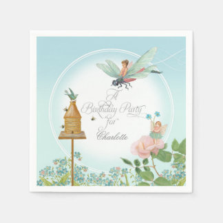Meisjes Verjaardagsfeestje Fairy Garden Bloemen Th Servetten