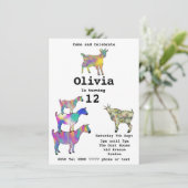 Meisjes verjaardagsfeestje Kleurrijk Cute Geiten G (Staand voorkant)